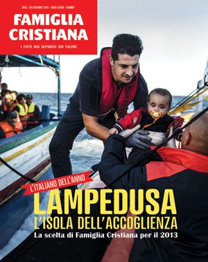 La copertina del n.52 di Famiglia Cristiana dedicato all'isola di Lampedusa.