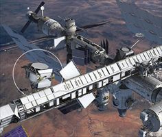 Una ricostruzione, in computer grafica, della Stazione Spaziale Internazionale.