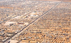 Una veduta aerea del campo profughi di Zaatari, Giordania