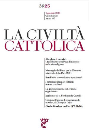 La copertina del numero di Civiltà Cattolica che contiene il colloquio con papa Francesco sulla vita religiosa.