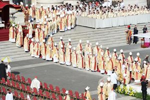 Domenica 19 ottobre 2014, beatificazione di Paolo VI. Foto Ansa.