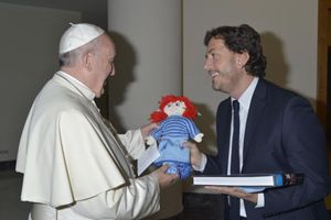 Andrea Iacomini a colloquio con papa Francesco il 20 novembre 2014. 