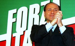Silvio Berlusconi in campagna elettorale, prima della vittoria del 27 marzo 1994.
