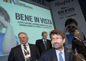 Il ministro Franceschini al Salone del libro di Torino.