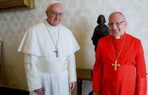 Monsignor Sako con papa Francesco.,