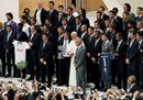 Papa Francesco incontra i giocatori della Partita per la Pace