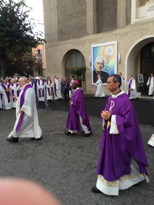 I funerali di don Silvio Sassi, Superiore generale dei Paolini, a Roma (fotografia di don Roberto Ponti).