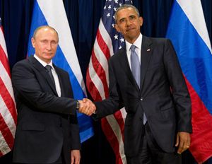 Vladimir Putin e Barack Obama durante il recente incontro a New York.