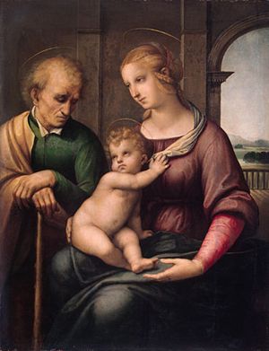 Raffaello, Sacra Famiglia con San Giuseppe imberbe