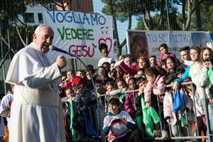 Il Papa in visita alla parrocchia del Redentore di Tor Bella Monaca.