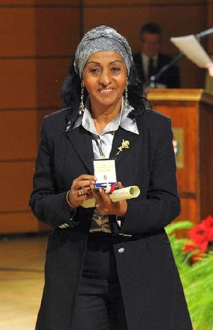 Alganesh Fessaha, premiata l'anno scorso con l'Ambrogino d'oro dal Comune di Milano.