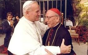Il cardinale Agostino Casaroli con Giovanni Paolo II