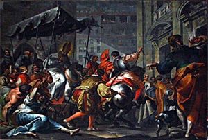 Il trionfale ingresso di San Carlo a Milano nel dipinto di Filippo Abbiati