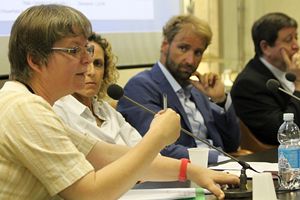 Suor Gabriella Bottani alla conferenza stampa di presentazione della campagna "Gioca per la vita".