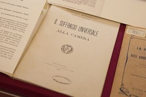 Uno dei documenti esposti a Montecitorio. La mostra resta aperta fino al 31 ottobre.