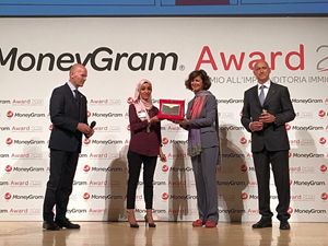 L'unica donna fra i premiati: Takoua Ben Mohamed, tunisina, Graphic Journalist e screenwriter.