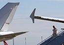 Pope Francis disembarks2