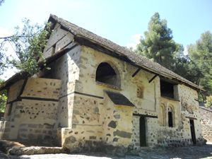 Chiesetta di San Nicola del Tetto a Kakopetria, Monti Troodos, Cipro.