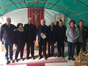 Il team dell'Elemosineria Apostolica dopo aver fatto la "spesa" nella diocesi di Spoleto-Norcia, una delle zone terremotate del Centro Italia