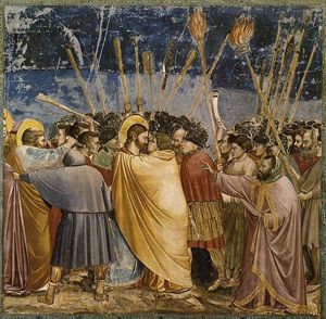Il bacio di Giuda e la cattura di Gesù, Giotto, Cappella degli Scrovegni, Padova. 