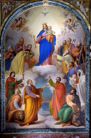 aria Ausiliatrice nella pala d'altare commissionata da don Giovanni Bosco a Tommaso Lorenzone