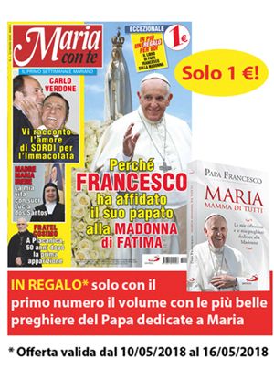 La copertina del libro di papa Francesco in regalo solo con il primo numero della rivista "Maria con te", da oggi in edicola e in parrocchia