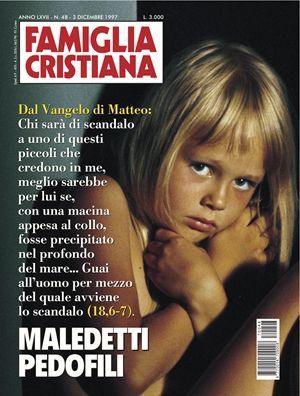 La copertina di Famiglia Cristiana del 3 dicembre 1997 contro i pedofili