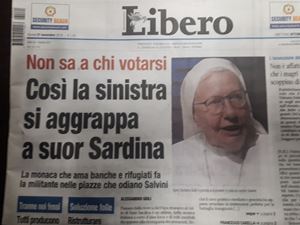 La copertina del quotidiano filoleghista "Libero".-