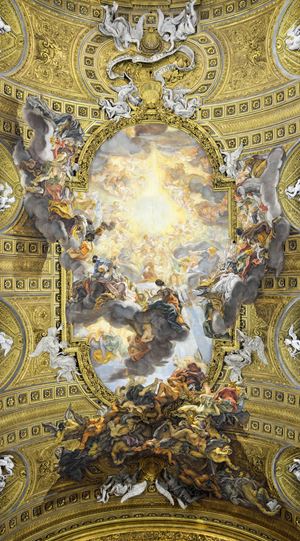 Trionfo del Nome di Gesù, opera di Giovan Battista Gaulli detto il Baciccio nella Chiesa del Gesù di Roma