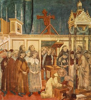 Giotto, il presepe di Greccio. Basilica superiore di San Francesco d'Assisi. 