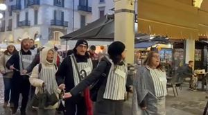 La manifestazione no green pass di Novara.
