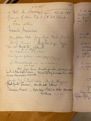 La firma del fondatore della Famiglia Paolina nel registro dei visitatori di San Giovanni Rotondo.