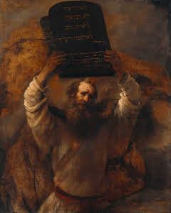 Mosè e le tavole della legge, opera di Rembrandt (1606-69).