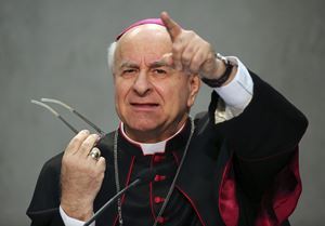 Monsignor Vincenzo Paglia, 76 anni, presidente della Pontificia Accademia per la vita. 