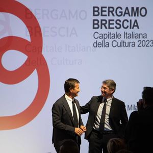 Il sindaco di Bergamo Giorgio Gori e il sindaco di Brescia Emilio Del Bono