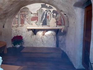 Il primo Presepe della storia allestito da Francesco d'Assisi nel 1223 a Greccio (Ansa)