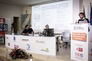 Da sinistra, Gigi De Palo, Alessandro Rosina e Alessandro D'Avenia al lancio della II edizione degli Stati Generali della natalità