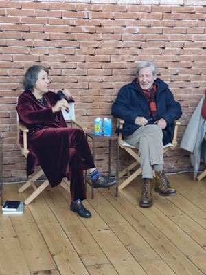 Andrée Ruth Shammah con Carlo Cecchi durante la conferenza stampa
