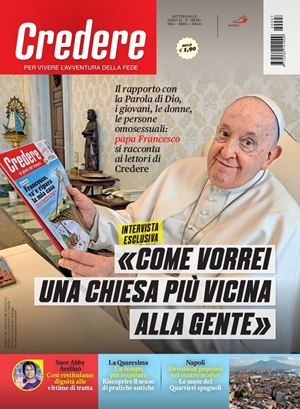 La copertina del numero di "Credere" con l'intervista a Francesco.