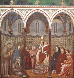Giotto, Francesco predica davanti a Onorio III, Basilica Superiore di Assisi