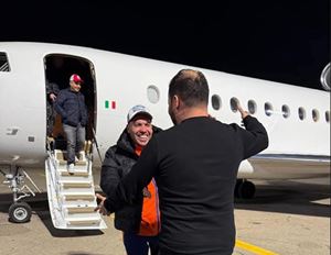 Almasri on his arrival in Tripoli aboard a plane of the Italian secret services.