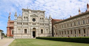 La Certosa di Pavia. I cistercensi hanno appena annunciato che lasceranno la struttura (<a href="https://commons.wikimedia.org/wiki/File:Certosa_di_Pavia_29_(cropped).jpg)">Wikimedia Commons</a> (CC BY-SA 4.0)