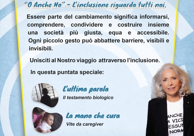 Taking care of the person thoroughly: ‘O Anche No’ dedicates a special feature to palliative care Taking care of the person thoroughly: ‘O Anche No’ dedicates a special feature to palliative care