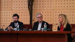 L'onorevole Devis Dori, don Stefano Stimamiglio e la senatrice Lavinia Mennuni (Credit Cecilia Spalletti)