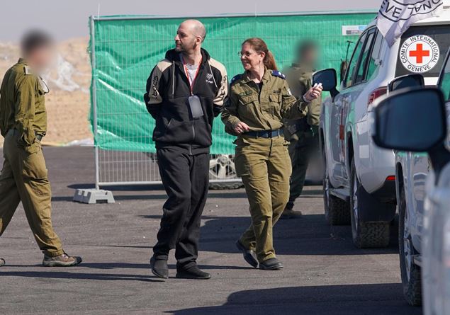 Three other liberated Israeli hostages, still the macabre Hamas show