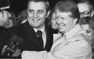 Walter Mondale, on the left, with Jimmy Carter.