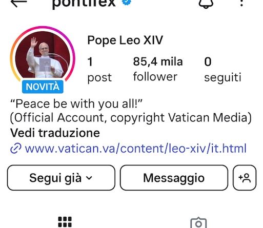 Leone XIV will also be a social pope, confirmed the presence on X and Instagram