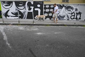 On the place where Giancarlo Siani, journalist of 'Il Mattino' was killed, a mural was dedicated to him and renovated on the occasion of the fortieth anniversary of his death at the hands of the Camorra's assassins